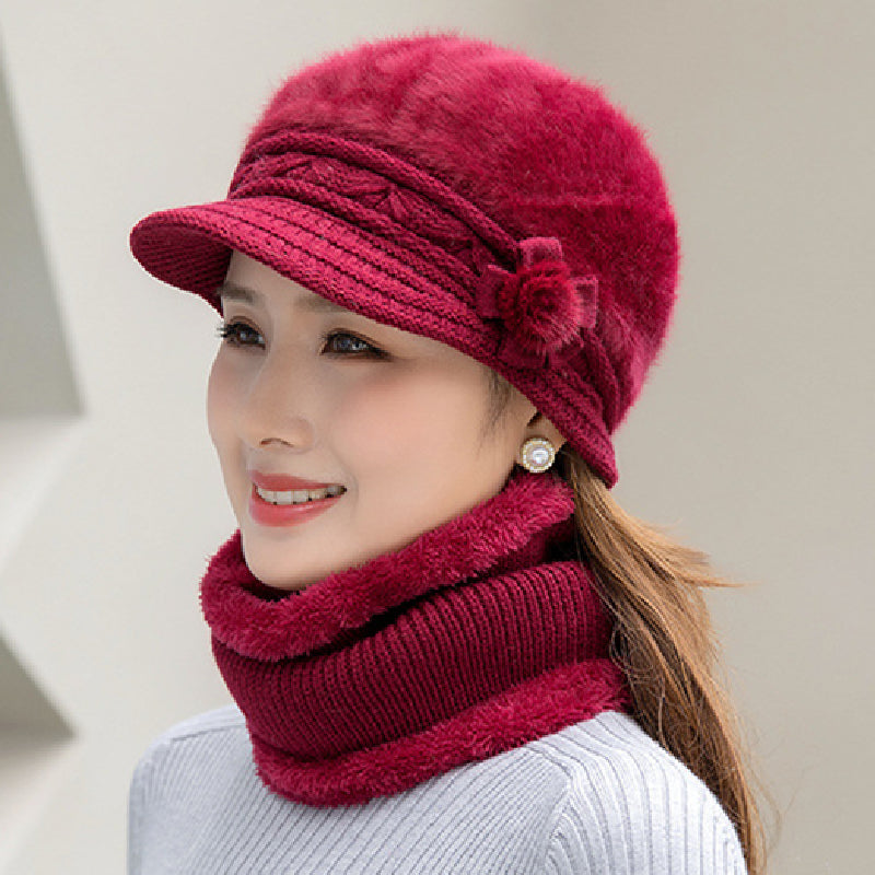💥Висококачествена 【шапка + наметало】 дамска есенно-зимна модна топла плюшена шапка