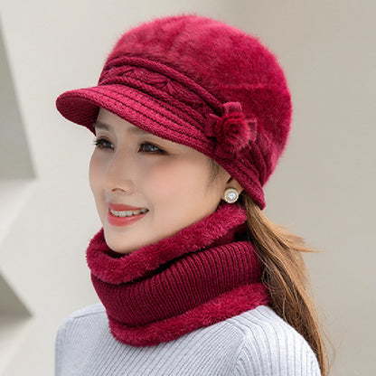 💥Висококачествена 【шапка + наметало】 дамска есенно-зимна модна топла плюшена шапка