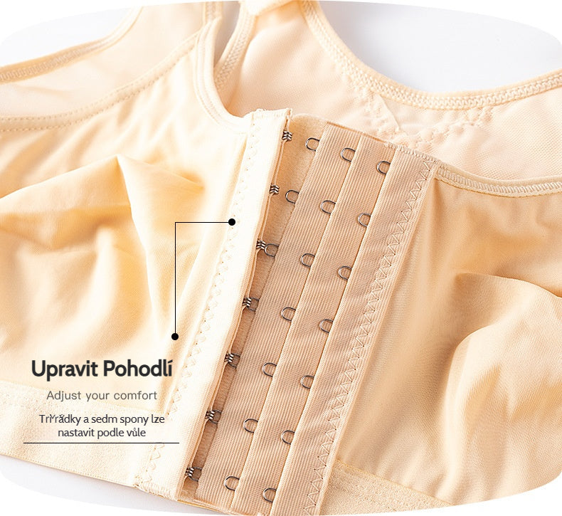 💕【Kup 1, získej 2 zdarma】🔥2026 letní novinka! Bezkosticová podprsenka se zapínáním vpředu – push-up efekt, bezešvá a prodyšná