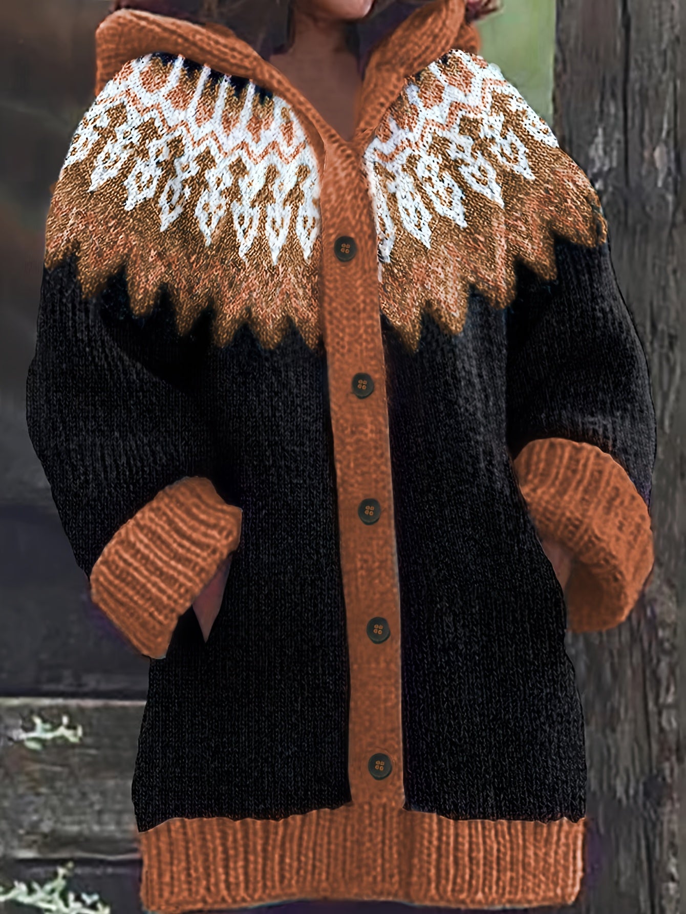 ⏳ Último día – 50% de descuento【S~5XL】 ✨ Chaqueta elegante con capucha y estampado retro colorido