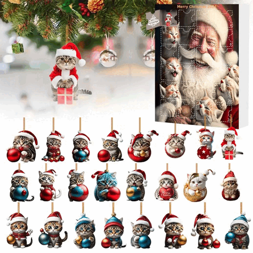 😍🎄10 sztuk Zawieszki do dekoracji choinki w kształcie kotka🐈  Akrylowa zawieszka