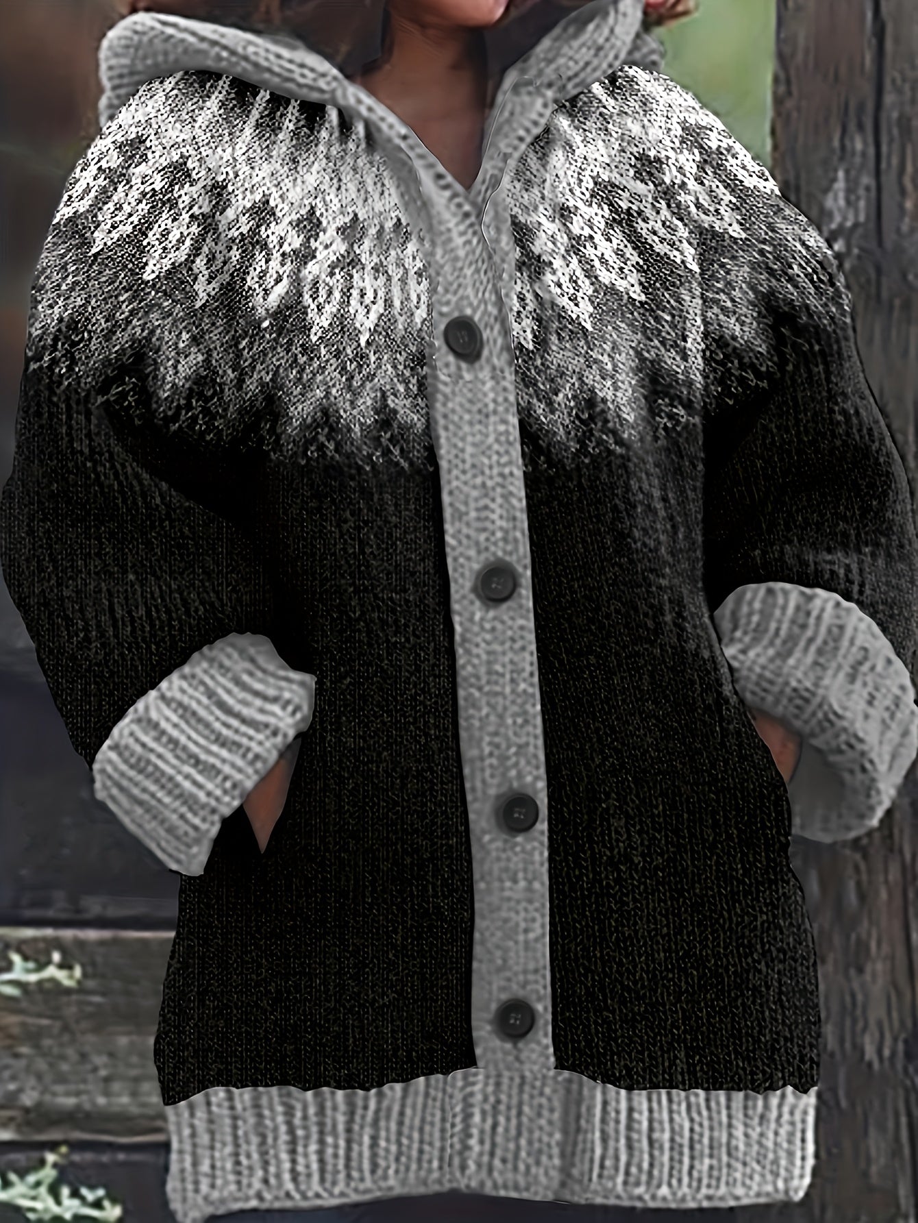 ⏳ Último día – 50% de descuento【S~5XL】 ✨ Chaqueta elegante con capucha y estampado retro colorido