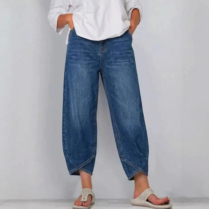 👖【Továbbfejlesztett denim, puha és lélegző】 divatos, laza szabadidős farmer