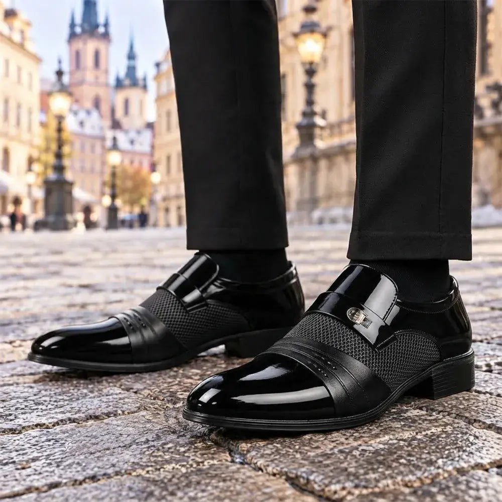 👞50% kedvezmény💁‍♂️【38-48】Új stílusú, valódi bőr férfi üzleti cipő, puha és kényelmes