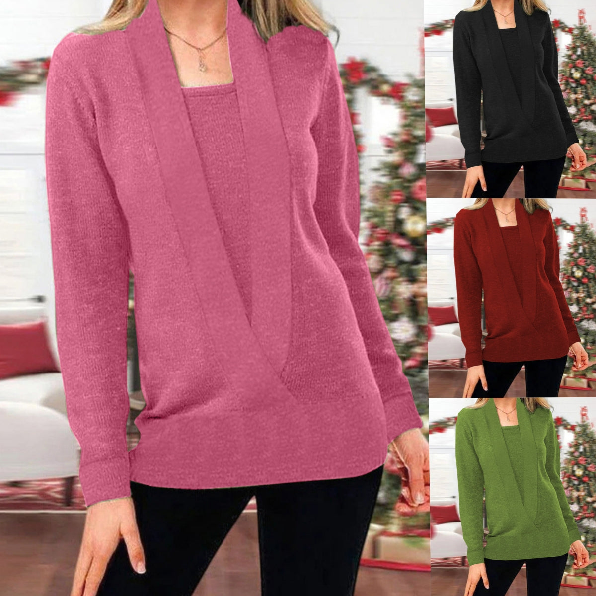 🏆【 Más vendido】💟 Modelo 2025 suéter de moda para mujer de talla grande para otoño e invierno  ( S-3XL)