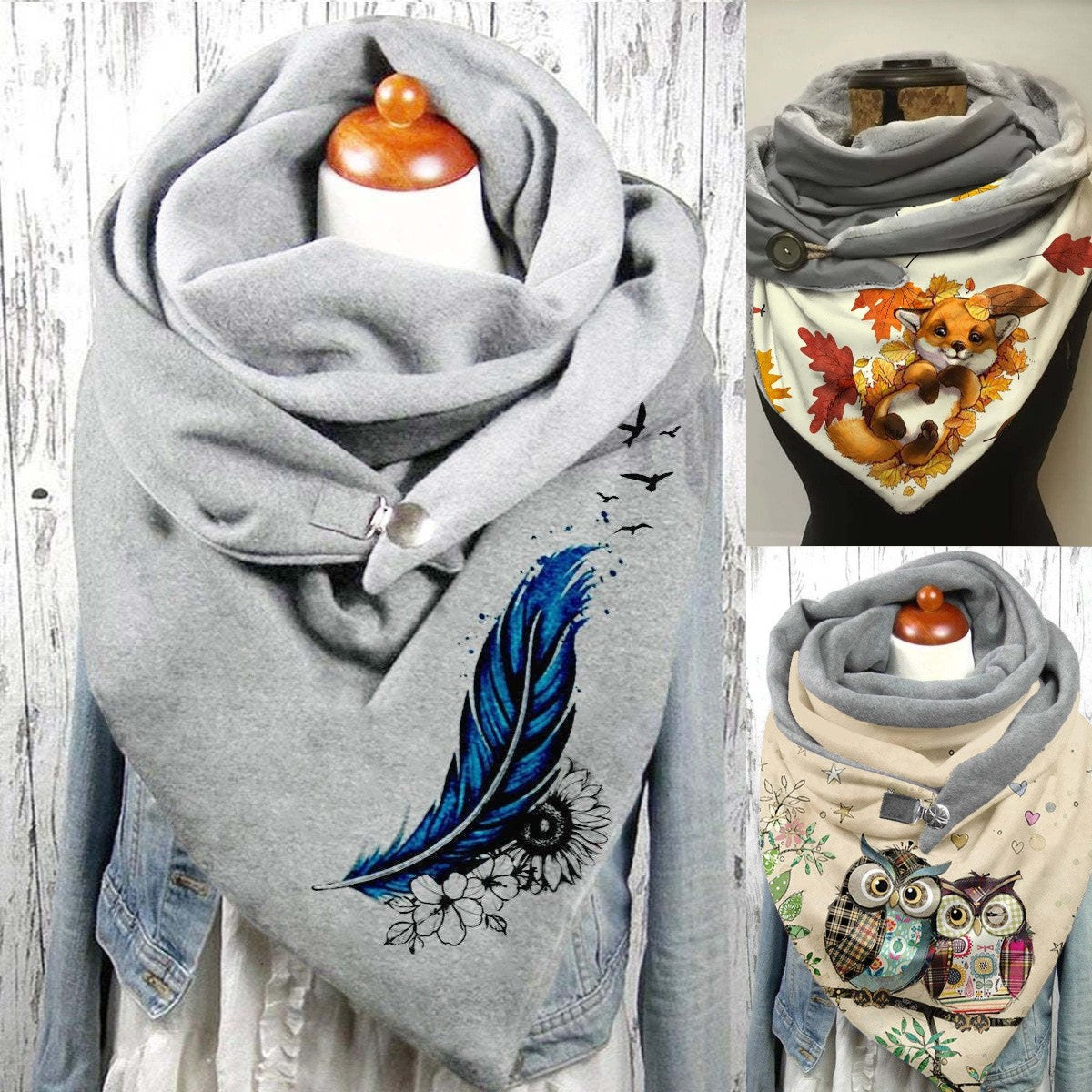 🔥Nuevo Bufanda cálida y cómoda de algodón estampado de invierno【Compra 1 y obten 1 gratis】