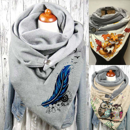 🔥Nuevo Bufanda cálida y cómoda de algodón estampado de invierno【Compra 1 y obten 1 gratis】