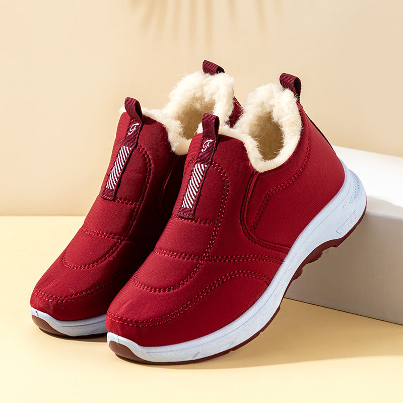 🏆 Alta calidad terciopelo y engrosamiento 🔥【36-41】zapatos de invierno impermeables de algodón cálido para mujer