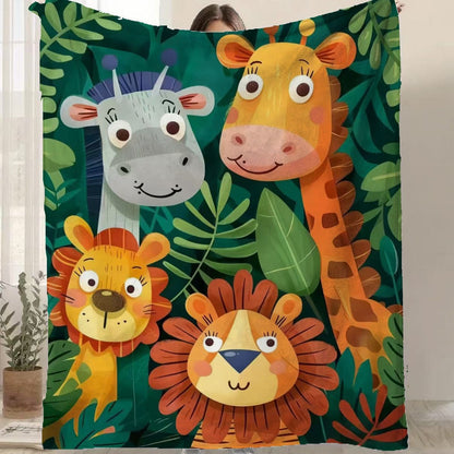 🔥 Manta de franela de alta calidad con estampado animal, gruesa y cómoda, ideal para sofá, descanso y siesta.