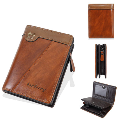 ✨Nova vrhunska moška denarnica z zadrgo v retro slogu z RFID funkcijo proti kraji.