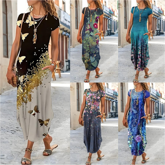 🔥Poslední den – sleva 50 % 🌸【S–3XL】Dámské letní módní šaty s potiskem a lichotivým střihem, z prodyšného a pohodlného materiálu. ✅ Platba na dobírku.