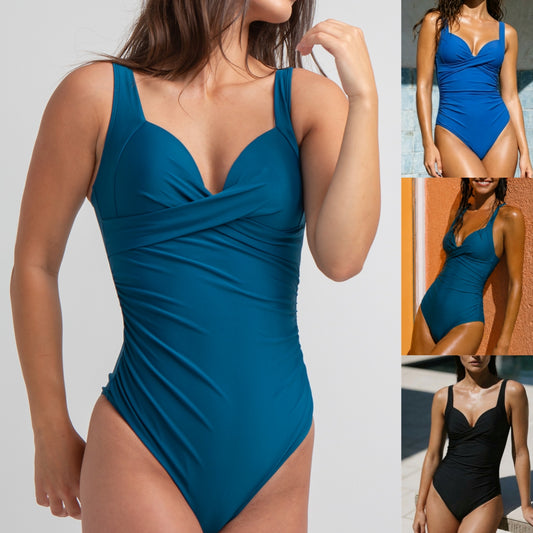🏖️【S-2XL】(40–90 kg) Lehké a elegantní dámské plavky s výstřihem do V, rychleschnoucí, prodyšné a pohodlné.