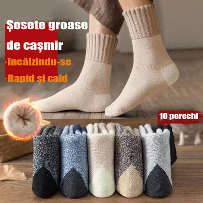 🔥【10 pares】🐑¡Lana gruesa!🐑Calcetines de lana calcetines gruesos para hombre invierno más calcetines cálidos súper gruesos de terciopelo para hombre de tubo medio