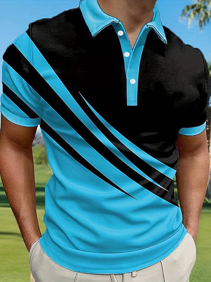 🔥Poslední den – sleva 50 %【S–6XL】Vysoce kvalitní letní pruhované pánské polo tričko s krátkým rukávem,  stylové a snadno kombinovatelné