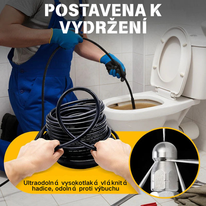 🌊 Nástroj na čištění odpadů pro připojení k vysokotlaké myčce 💧 Čistič odpadů do koupelny/kuchyně 🧹 Vysokotlaký proud vody pro rychlé uvolnění ucpání, odolný vůči vysokému tlaku a těsnící bez úniku vody