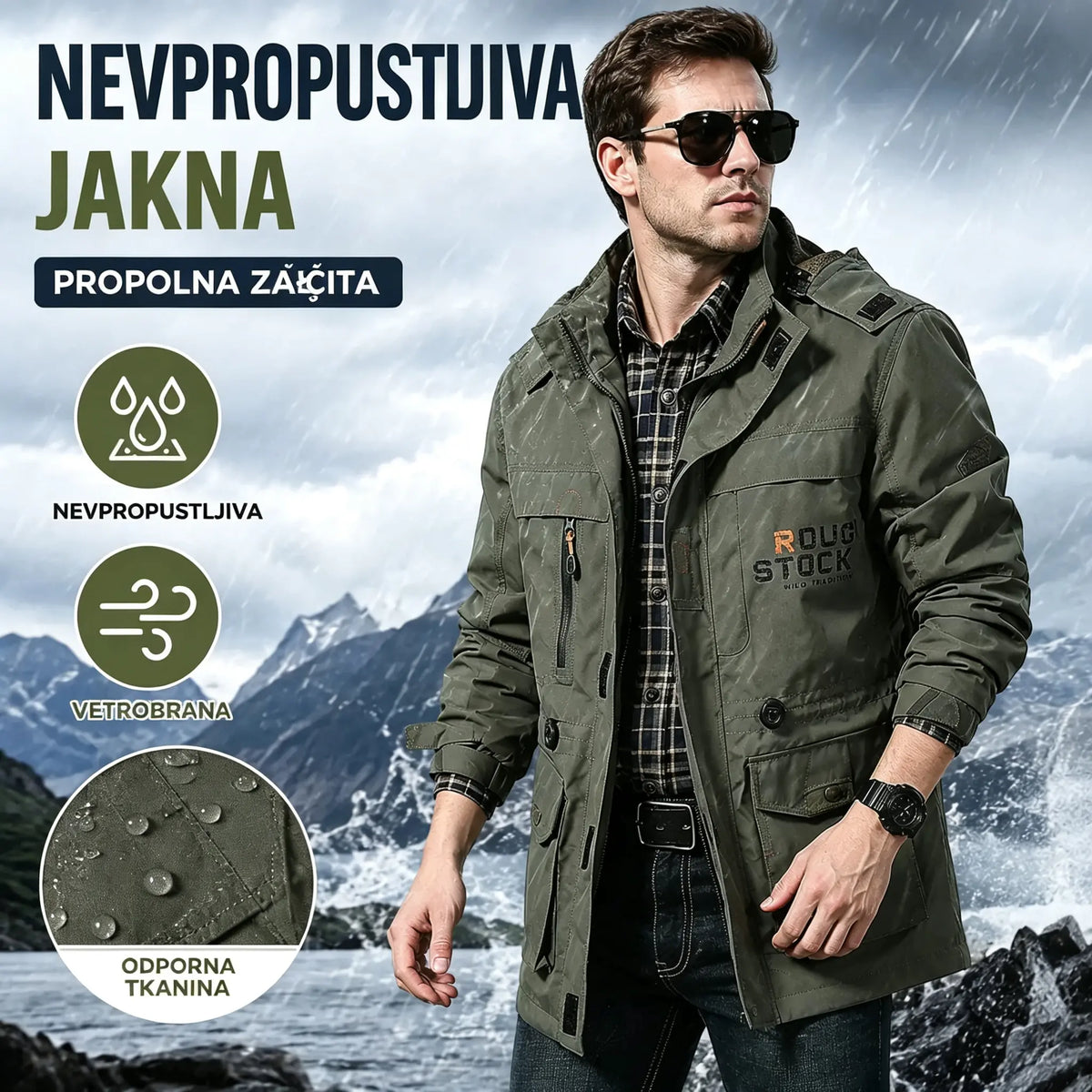 ⏳ Zadnji dan – 50 % popust 🔥【M–5XL】Nova kakovostna moška jesenska in zimska jakna, vodoodporna in odporna proti vetru, z več žepi