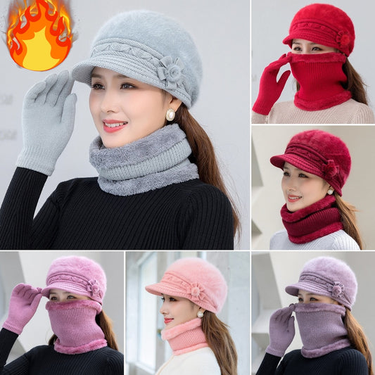 💥Висококачествена 【шапка + наметало】 дамска есенно-зимна модна топла плюшена шапка