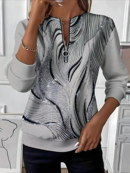 👚【S-5XL】✨Νέα κομψή γυναικεία φούτερ με σχέδιο, ευκολοφόρετη και άνετη