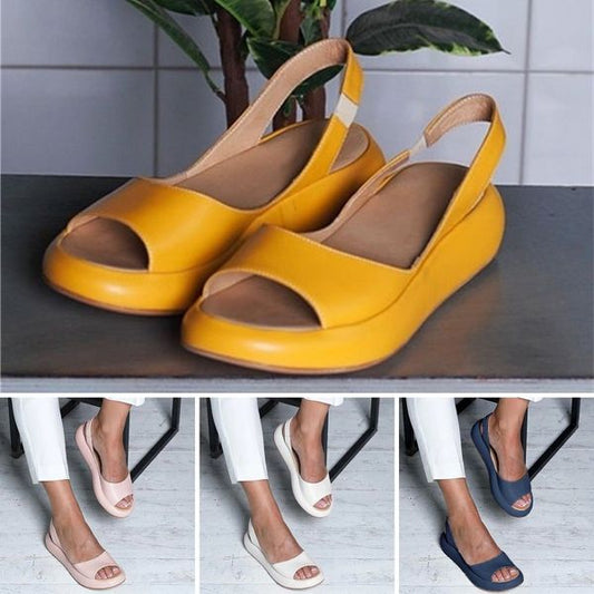 ⏳ Poslední den 50% sleva【35–43】👡 Dámské módní sandály s otevřenou špičkou, vyrobené z měkké kůže, s tlustou odpruženou podrážkou.