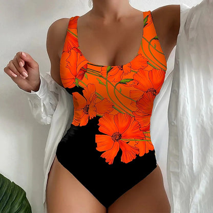 🥰【Poslední den – sleva 50 %】🔥【M–8XL】Pruhované jednodílné plavky s potiskem