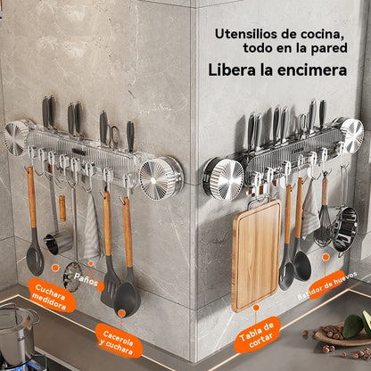 👍Super útil🏆 Soporte de pared multifuncional para cuchillos de cocina con ventosa - No requiere perforación