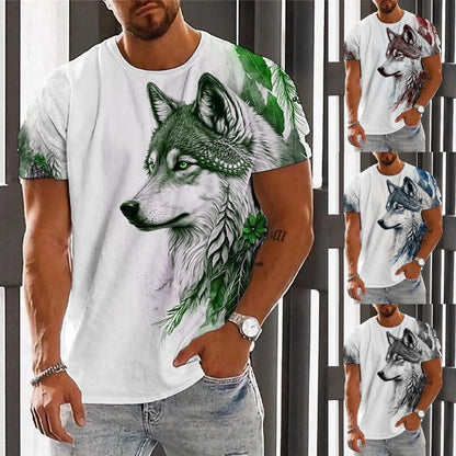 🌟👕【2XS-6XL】🏆Ljetni novi proizvod-muška majica s printom vukova-pamuk prijatan koži, mekan i prozračan