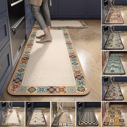 💕【Αγοράζεις 1, παίρνεις 1 δώρο】Πατάκια κουζίνας & μπάνιου, απορροφητικά, αντιολισθητικά, ανθεκτικά στους λεκέδες, δεν σηκώνουν άκρες【40×60 + 40×120 εκ.】