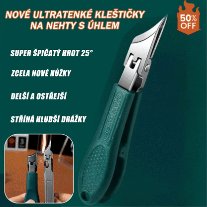 【Sada 3 kusů】 Nůžky na nehty s protiskluzovou úpravou a 25° zkoseným okrajem