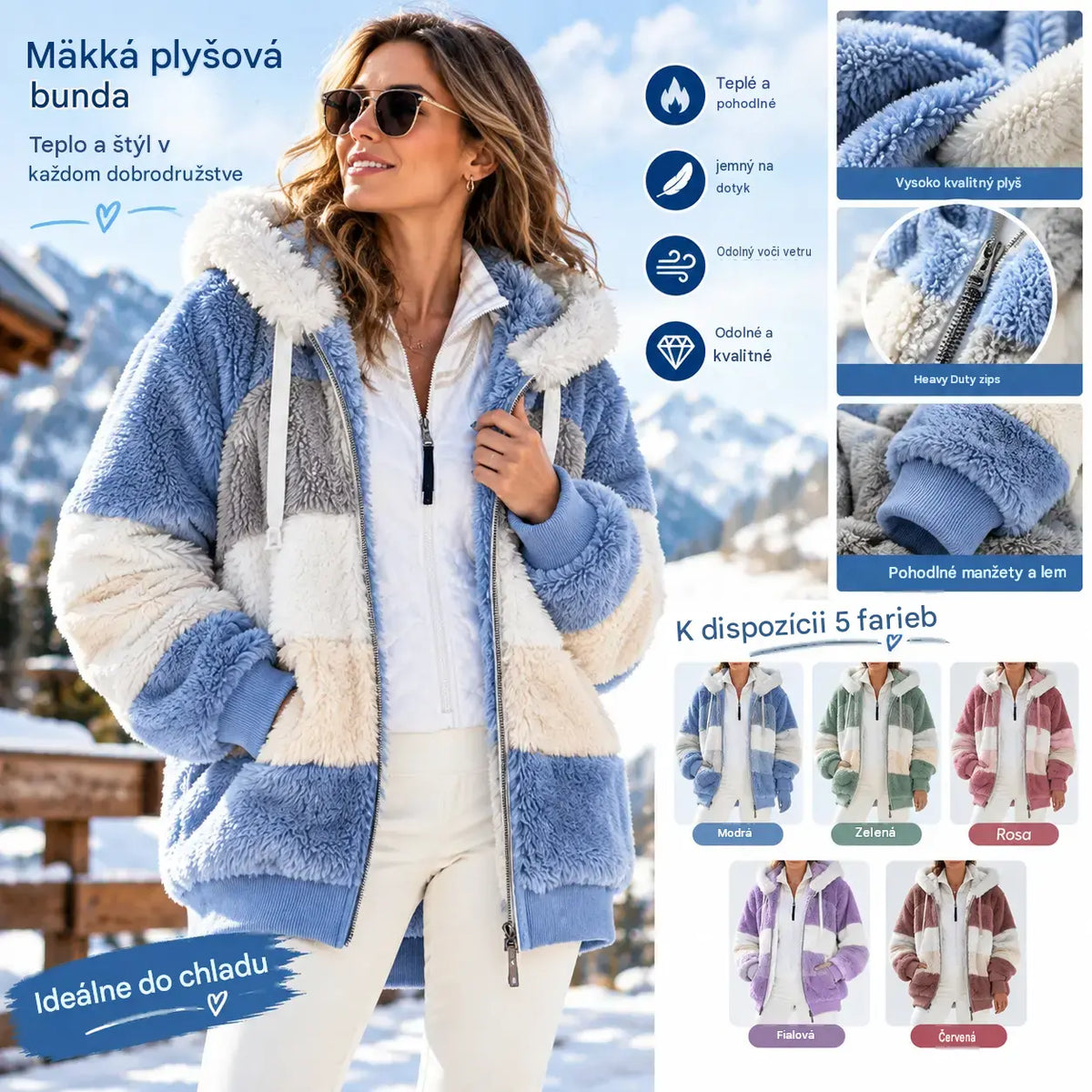 🔥 Zadnji dan – 50 % popust ❄️【S–5XL】Nov ženski topel plašč za leto 2026, podložen z mehkim plišem in s kontrastnimi črtami ✅ Plačilo po povzetju