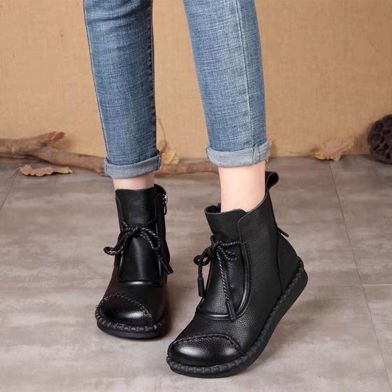 👢【35-40】Botas retro de cuero suave, diseño de moda, nueva colección otoño-invierno 2025 para mujeres.