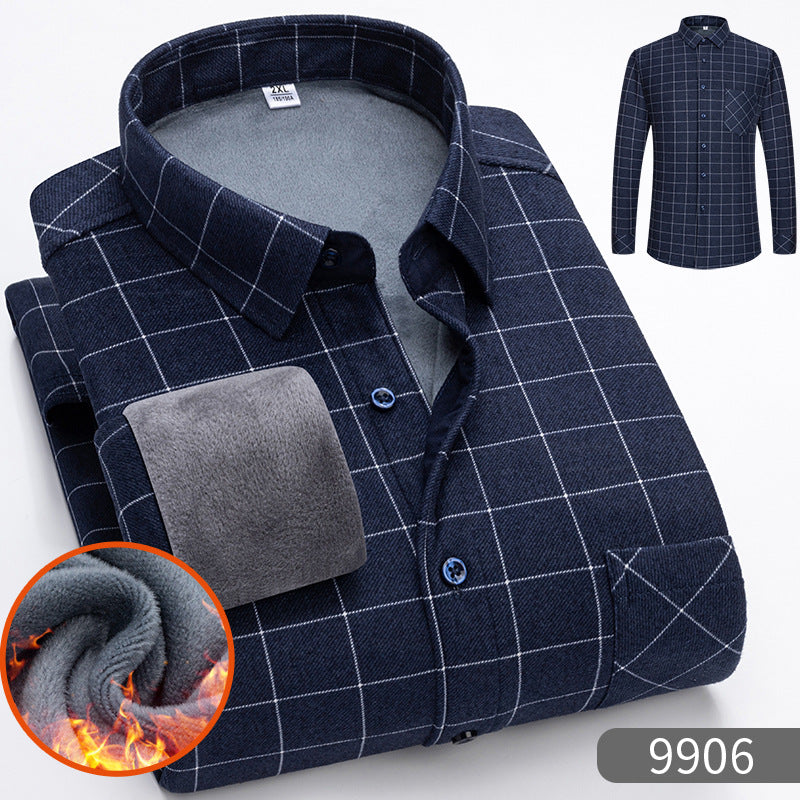 👔 【L-5XL】Męska zimowa biznesowa koszula z długim rękawem, ciepła i elegancka