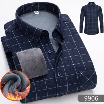 👔 【L-5XL】Męska zimowa biznesowa koszula z długim rękawem, ciepła i elegancka