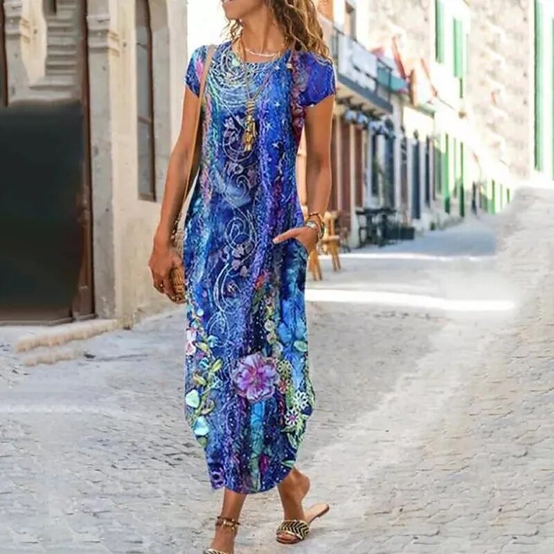 🔥Poslední den – sleva 50 % 🌸【S–3XL】Dámské letní módní šaty s potiskem a lichotivým střihem, z prodyšného a pohodlného materiálu. ✅ Platba na dobírku.