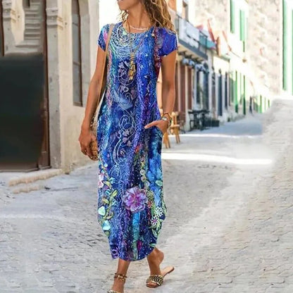 🔥Poslední den – sleva 50 % 🌸【S–3XL】Dámské letní módní šaty s potiskem a lichotivým střihem, z prodyšného a pohodlného materiálu. ✅ Platba na dobírku.
