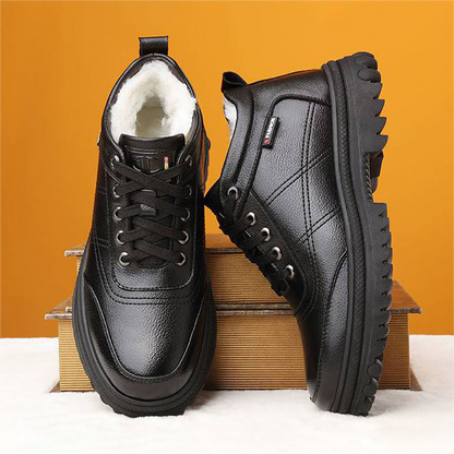 🔥【39-44】2026 Nowość Zimowe, ciepłe, męskie skórzane buty z grubą podeszwą