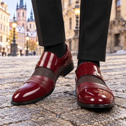 👞50% kedvezmény💁‍♂️【38-48】Új stílusú, valódi bőr férfi üzleti cipő, puha és kényelmes