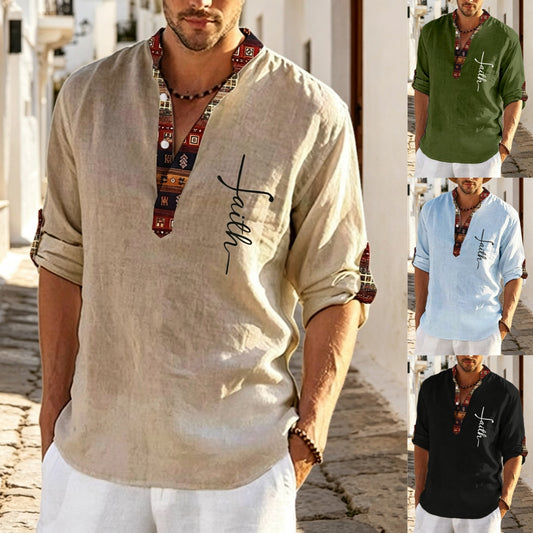 ⏰ Letní nové pánské tričko z čisté bavlny pro rok , plus size, s výstřihem do V