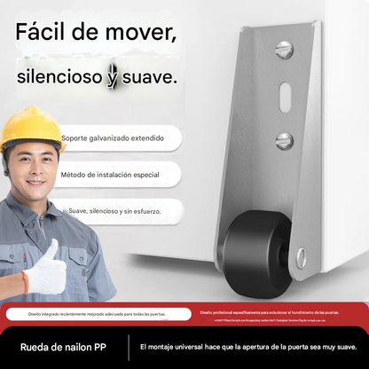 🔧【4 kółek + 16 śruby】 🚪 Uchwyt prowadzący do drzwi przesuwnych z kółkami – cichy, regulowany i łatwy w montażu