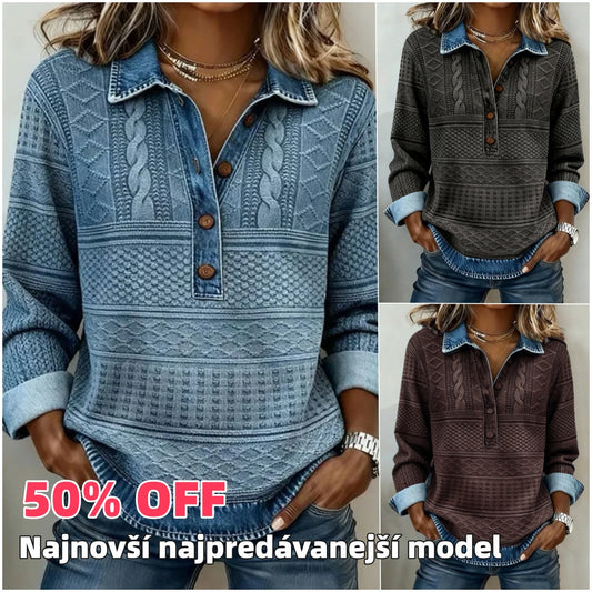🎀🎁Nova modna ženska ležerna višenamjenska traper majica s kapuljačom