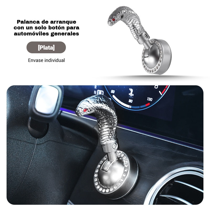 🚗Carcasa metálica en forma de serpiente para modificación del arranque de un solo toque, cubierta protectora del botón de encendido