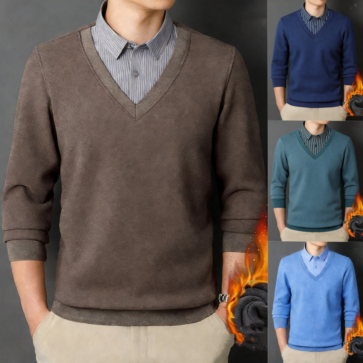 🔥【L-4XL】 Nowa męska zimowa koszula ocieplana, wygodna i uniwersalna