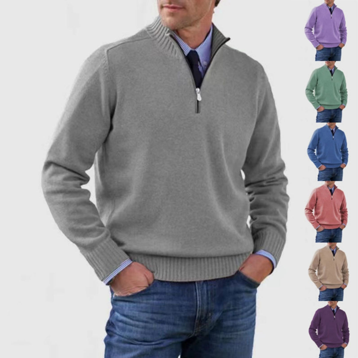 ⏳ Ostatni dzień: 50% zniżki 🔥【L-5XL】Popularne, ciepłe swetry z zamkiem błyskawicznym na jesień i zimę