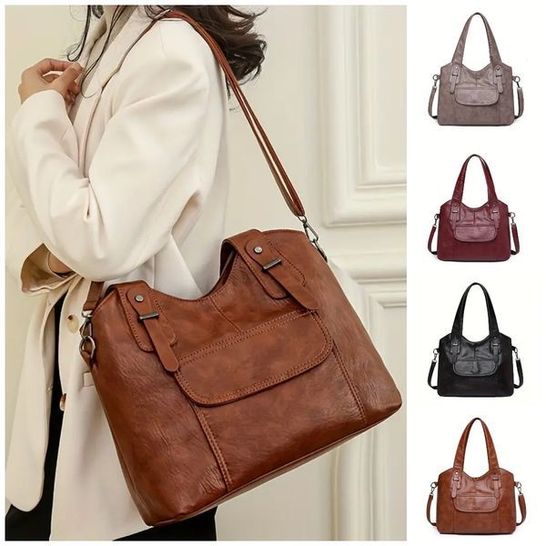 👜Nowa damska retro torba na ramię z naturalnej skóry, dostępna w sześciu kolorach💓