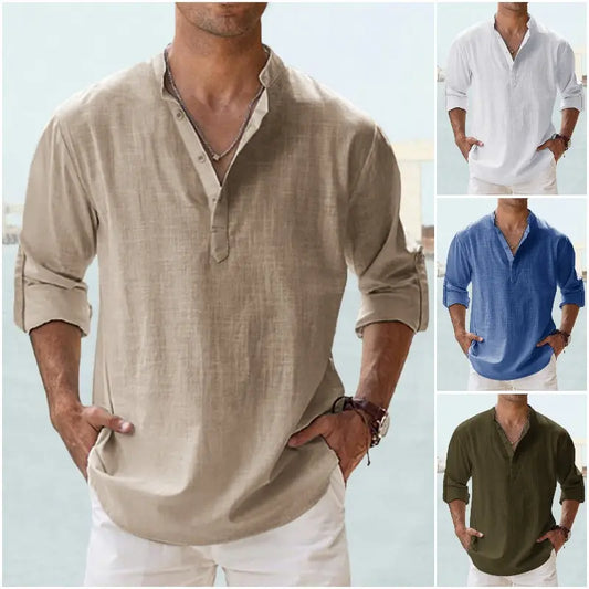 👕😍Poslední den – 50% sleva!【S–5XL】Pánská letní košile z kvalitní bavlny a lnu, prodyšná a pohodlná
