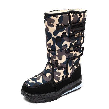 👢【Μέγεθος 36-47】🔥 Ανθεκτικές και άνετες ψηλές μπότες χιονιού, αντιολισθητική σόλα, ζεστή εσωτερική επένδυση, χειμερινά παπούτσια με επένδυση βαμβακιού