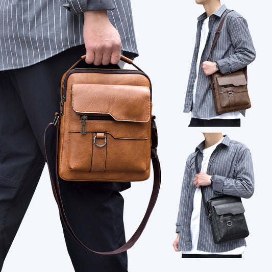 👜Bolso bandolera de cuero auténtico para hombre, de estilo moderno y alta calidad