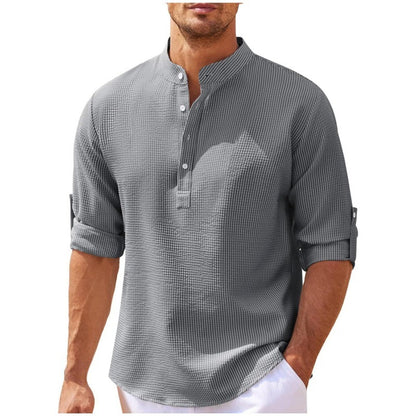 😍 Letní bestseller 🔥【M–3XL】Nová pánská prodyšná bavlněno-lněná košile s krátkým rukávem – pohodlná, lehká a snadno kombinovatelná