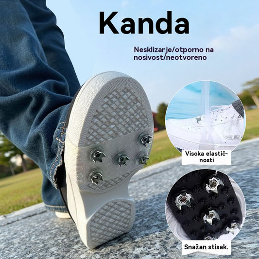 👴🚶🏔️❄️Kupite 4, dobijte 4 gratis【50% popusta】Neklizajuće dereze za vanjsku upotrebu, pogodne za planinarenje po snijegu, planinarenje, penjanje po stijenama i zimske ledene površine