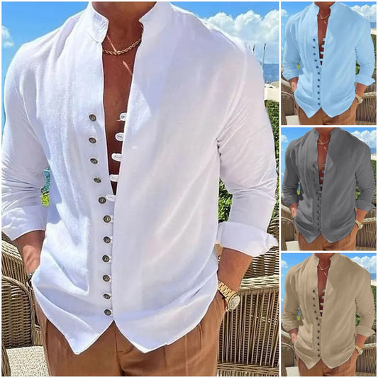 🔥 -50 %!【S–3XL】Letní pánská košile z lnu – lehká, prodyšná a maximálně pohodlná 😍