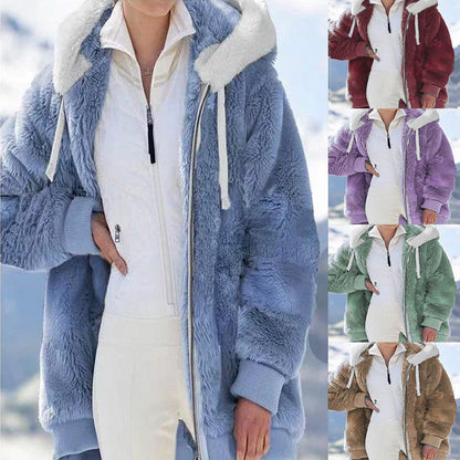 ✨ Zimowy bestseller🔥 [S-5XL] Wysokiej jakości damska ocieplana kurtka z welurowymi wstawkami i paskami – model 2025